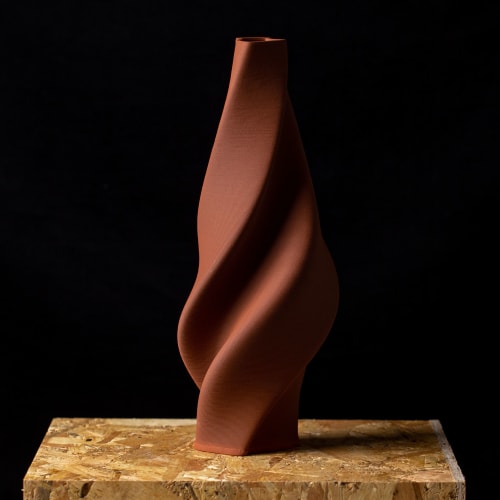 Tornado, 0110, by Yiannis Vogdanis, 3D Printed Ceramic Art, | Vase in Vases & Vessels by BinaryCeramics