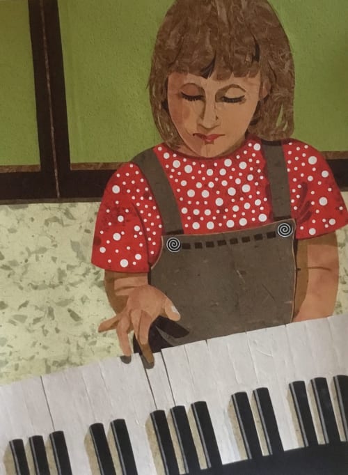 PianoLesson | Oil And Acrylic Painting in Paintings by Sandy Oppenheimer Collage | Lucille Packard Stanford Children’s Hospital in Palo Alto