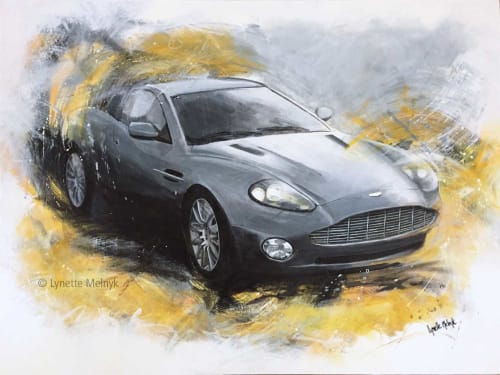 Martin, Aston Martin - Follow Your Path abstract car | Oil And Acrylic Painting in Paintings by Lynette Melnyk