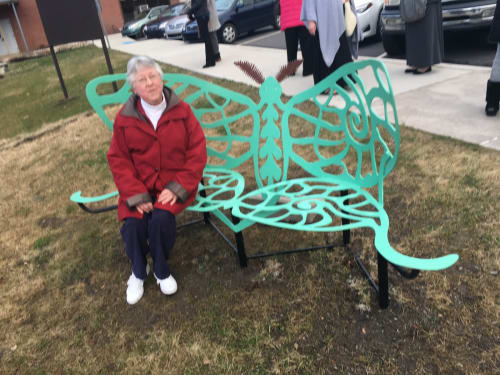 Butterfly bench | Public Sculptures by Joni Younkins-Herzog | Marywood University in Scranton