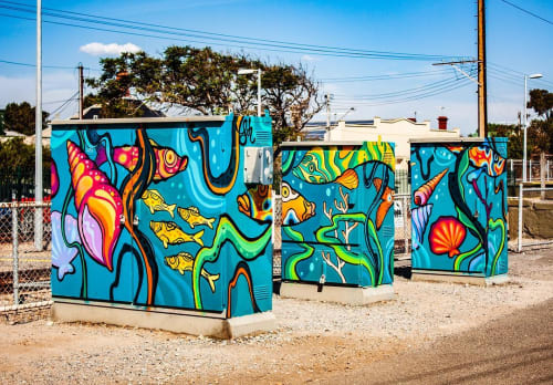Painted Signal Boxes | Murals by Sarah Boese | Department of Planning, Transport and Infrastructure (DPTI) in Adelaide