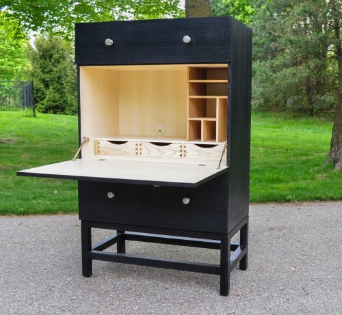 Ash Secretary Desk | Furniture by GlessBoards