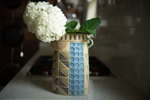 Vase - Kuba with Moss Interior | Vases & Vessels by Clare and Romy Studio