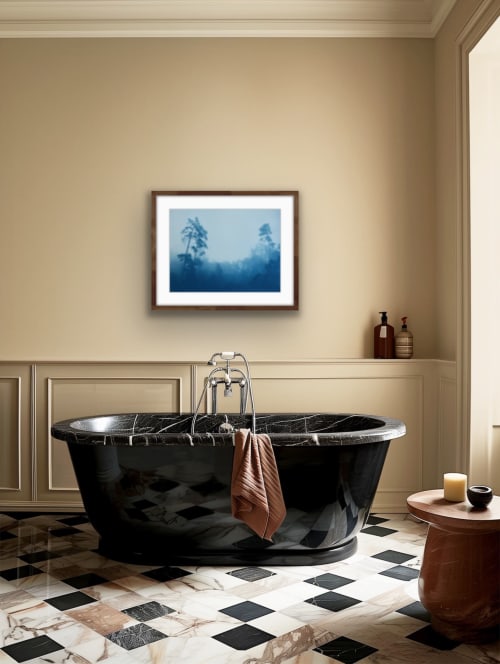 Misty Slope (18 x 24 inch hand-printed cyanotype0 | Photography by Christine So