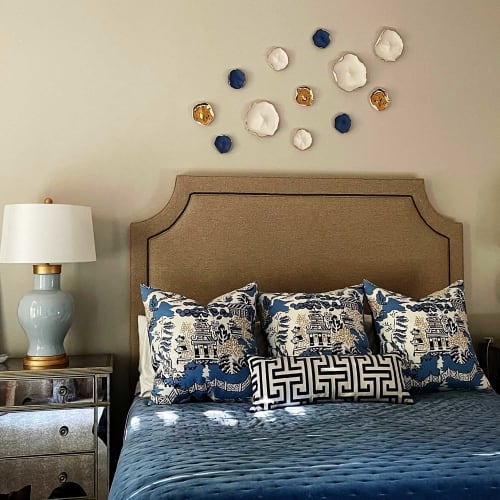 Wall Installation White, Royal Blue, Gold | Wall Hangings by Maap Studio