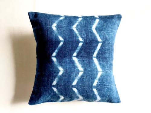 Hand dyed indigo decorative pillow | Pillows by KRUPA PARANJAPE | Bay Area Made x Wescover 2019 Design Showcase in Alameda