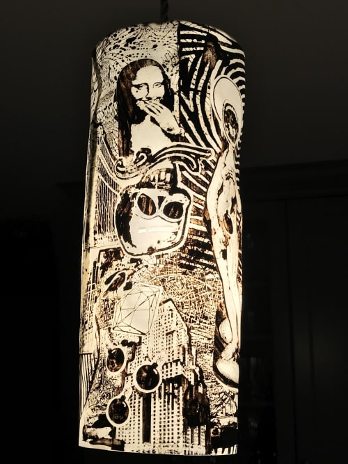 custom decorated hand made porcelain pendant lamps | Pendants by Mimi Logothetis Porcelain