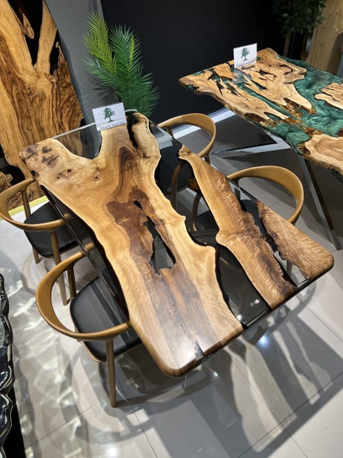 Custom epoxy dining table, Walnut table, Clear epoxy | Tables by Brave Wood