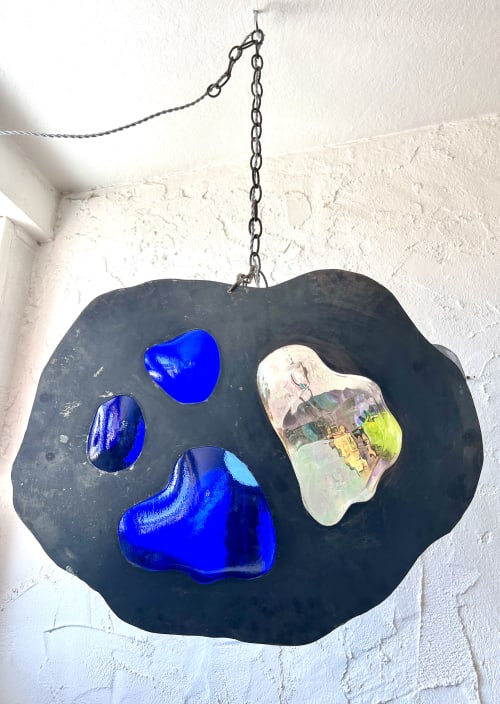 Blue, green and plum lamp | Pendants by Kelly Witmer