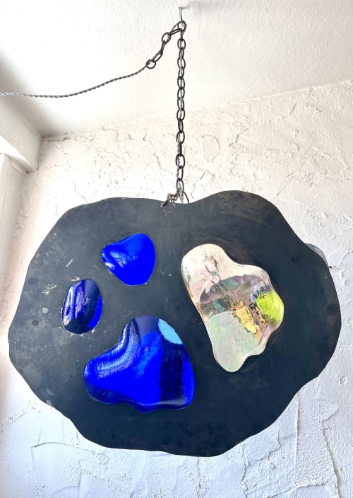 Blue, green and plum lamp | Pendants by Kelly W