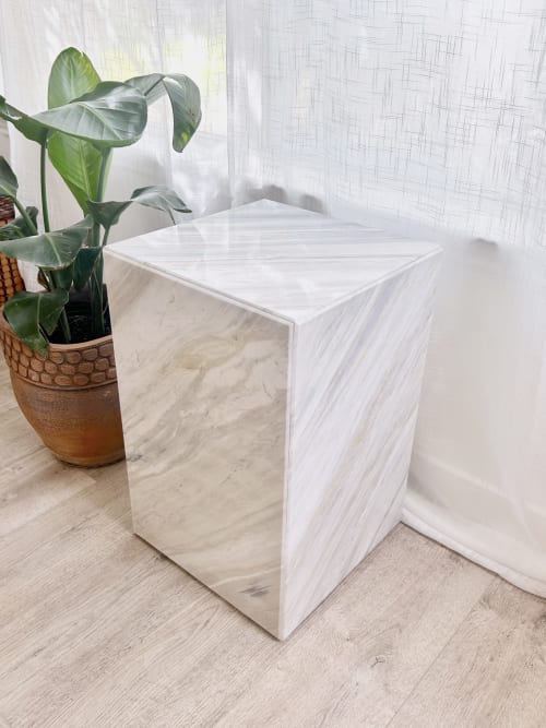 Marble Plinth Side Table | End Table in Tables by Mahina Studio Arts
