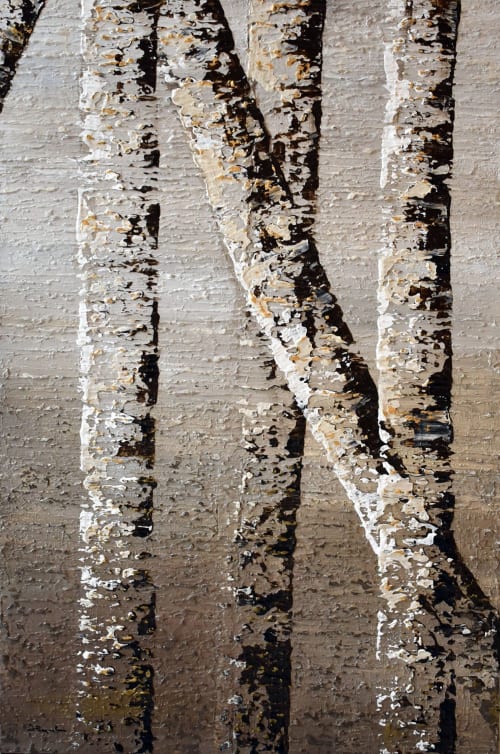 Birch Trees II | Oil And Acrylic Painting in Paintings by DANIELA PASQUALINI