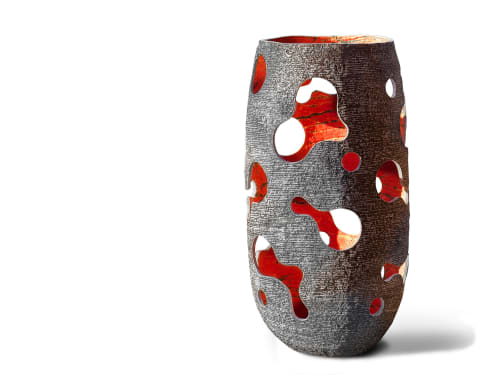 Sculptural Decorative Narrow Vase | Vases & Vessels by Donatas Žukauskas