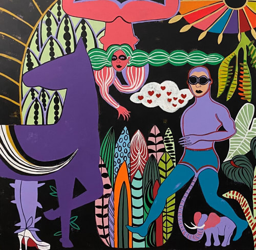 Journey into the Jungle | Oil And Acrylic Painting in Paintings by Diana Rosa