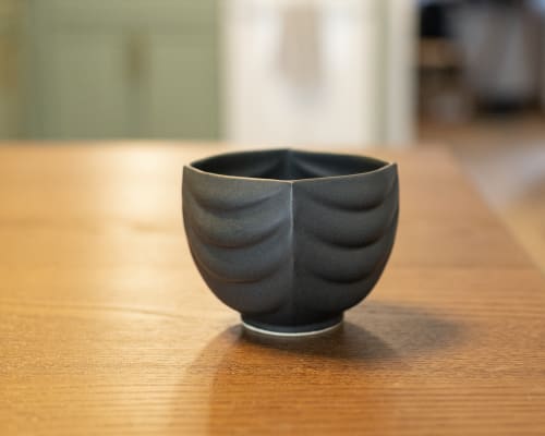 Deco Yunomi with Matte Black Glaze | Cups by M.L. Pots