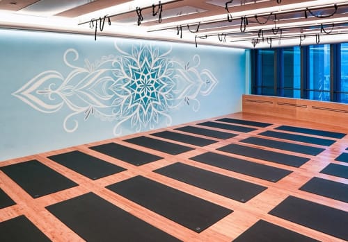 Blue Mandala Yoga Studio Mural | Murals by Urbanheart | Century Avenue in Pudong Xinqu