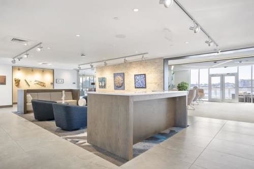 Custom Lobby Furniture (Sofas, Chairs, Tables) | Armchair in Chairs by Greg Sheres | Clippership Apartments on the Wharf in Boston