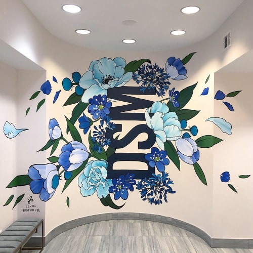 The Parker DSM Mural | Public Art by Jenna Brownlee | Des Moines International Airport in Des Moines