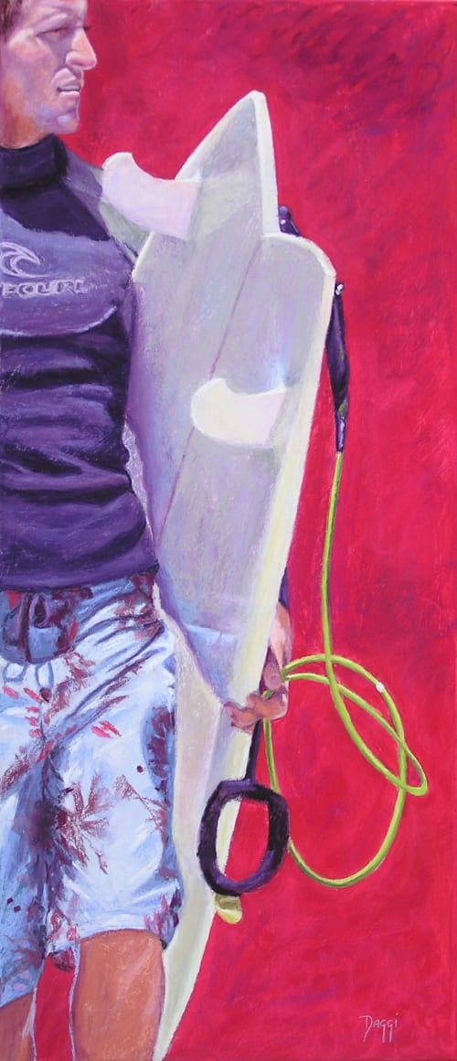 Painting of surfer | Paintings by Daggi Wallace