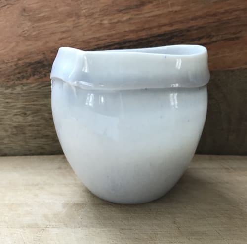 translucent porcelain blue tea or coffe glasses | Drinkware by Helene Fleury