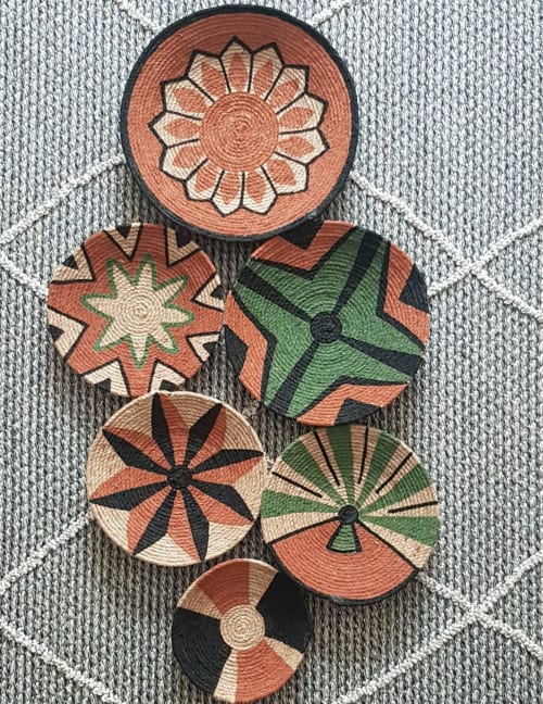 Set of 6 Boho Wall Plate Decor | Ornament in Decorative Objects by Sarmal Design