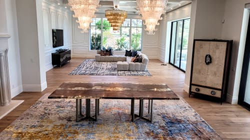 4x9ft Maple Burl Crystal Epoxy Resin River Table | Dining Table in Tables by Lumberlust Designs