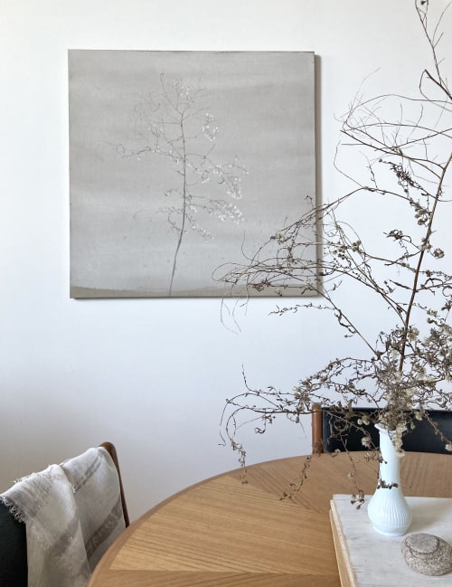 field and axis, chalk paint on linen | Drawings by Tania Love