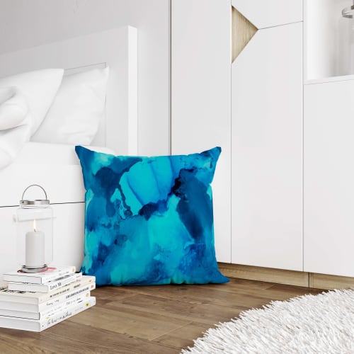 Blue Moonstone Pillow Cover "Moonstone Collection" | Pillows by MELISSA RENEE fieryfordeepblue  Art & Design