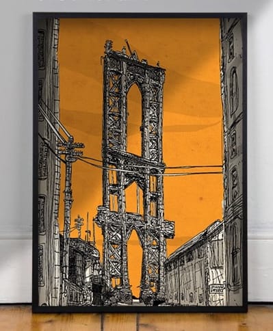 Manhattan Bridge Art | Wall Hangings by Eric Rosner | Private Residence, Chelsea, Manhattan, New York in New York