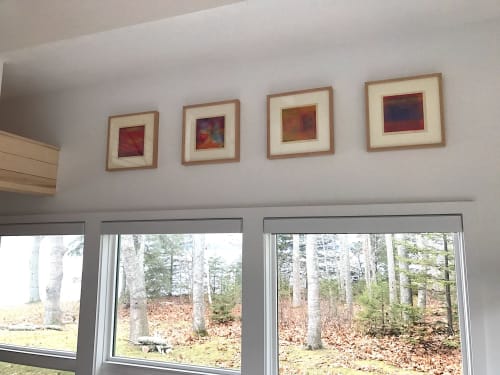 Quartet of Abstract Paintings in Award-winning Home | Paintings by Amy Bernhardt