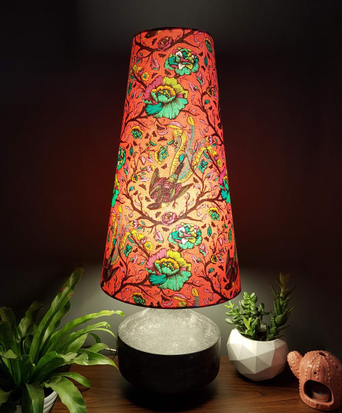 Floral Conical Table Lamp Shade | Lamps by Candid Owl