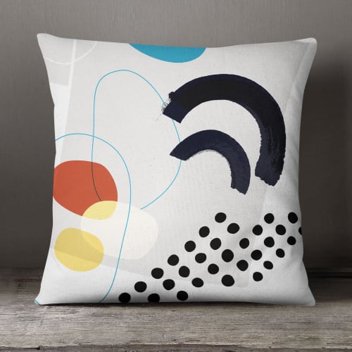 Shape & Hue Square Throw Pillow | Pillows by Michael Grace & Co.