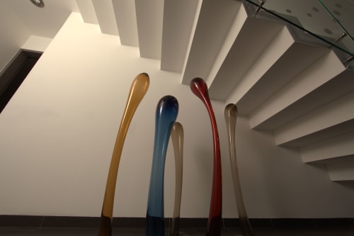 SPORZ Blown Glass Colored Transparent Sculpture Lamps | Sculptures by Studio Orfeo Quagliata