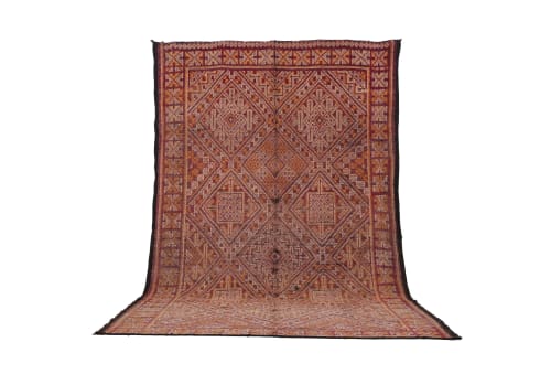 Vintage Moroccan Wool Rug 6.8 x 10.3 ft, Berber Handmade Rug | Rugs by KHALIL Z
