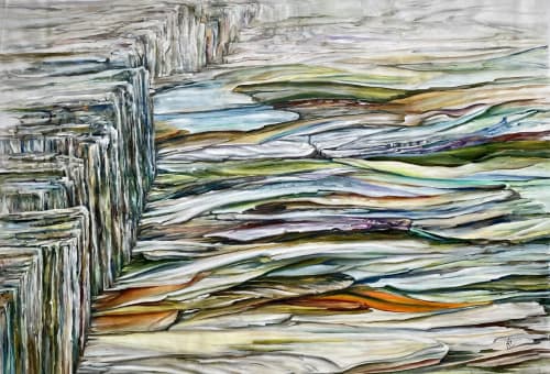 'Kent Cliffs' | Oil And Acrylic Painting in Paintings by Sangeeta Sagar