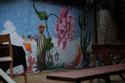 'The Garden' mural. Transforming a brutal concrete wall | Mixed Media by Sketchbook Murals by Matt Collier