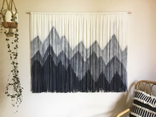 SIERRA Hand Dyed Custom Textile Mountain Wall Art | Macrame Wall Hanging in Wall Hangings by Wallflowers Hanging Art