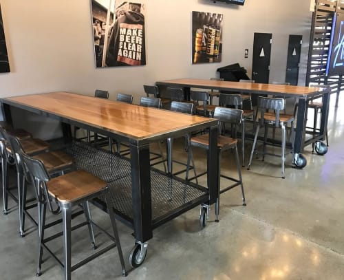 Large Rolling Tables by Cannonball Metal Works seen at Altamont Beer ...