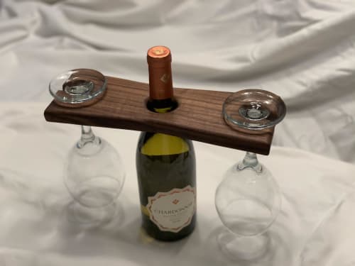 Wine Glass Display - Walnut | Tableware by Woods By Woods, LLC