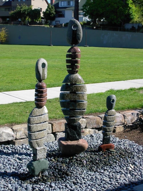 Richmond Beach Library Stoneman Family of Fountains | Public Sculptures by Barry Namm Art