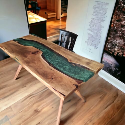 Epoxy table, Modern Dining Table, Wood Dining Table | Tables by evendes