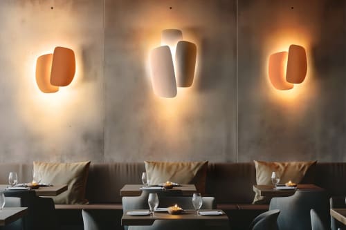 Clipper 3 | Layered Architectural Ceramic Wall Sconce | Sconces by Naaya Studio
