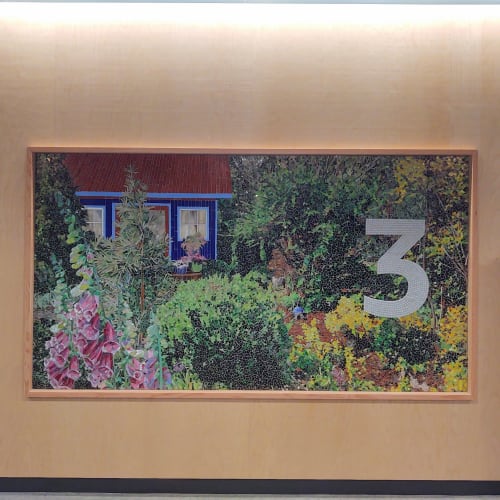 Studio Azul mosaic mural | Wall Treatments by JK Mosaic, LLC | Redmond Town Center in Redmond