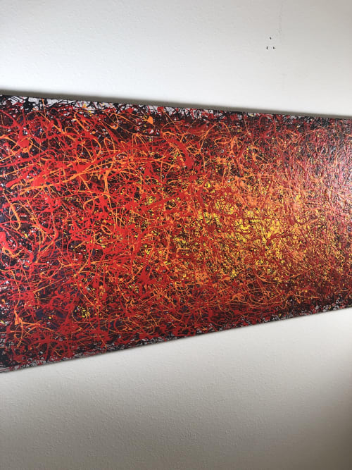 Inferno Sunrise | Oil And Acrylic Painting in Paintings by Tim Kim Design