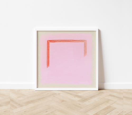 Magenta Arch Bright Minimalist Square Art Print | Prints by Emily Keating Snyder