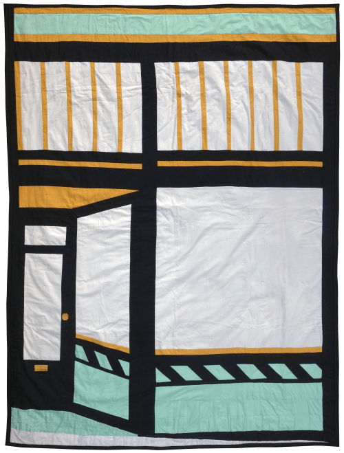 SF North Beach Storefront Quilt | Wall Hangings by Jeffrey Sincich