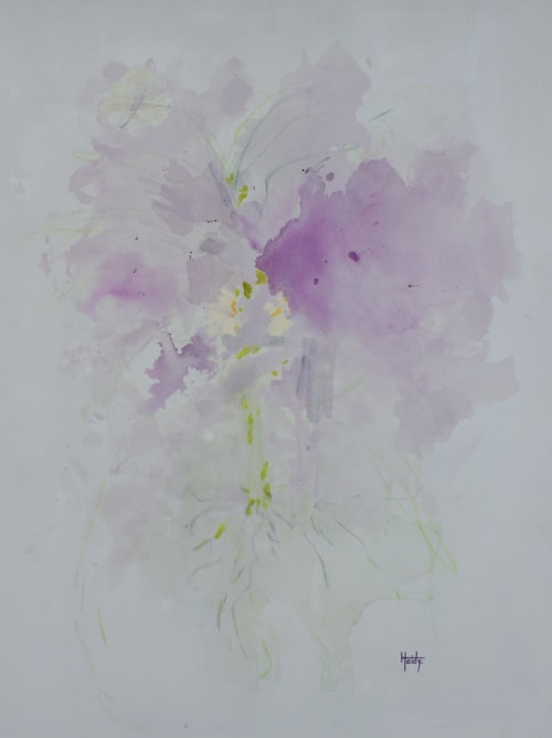 Purple Vanda - Original on canvas | Paintings by HEIDY GONZALEZ - GONZALEZ ART DESIGN