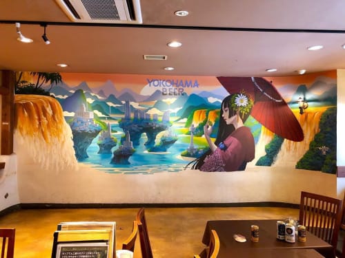 “Eki no Shokuhin” Mural | Murals by Kensuke Takahashi | World of Beer Museum Yokohama in Yokohama