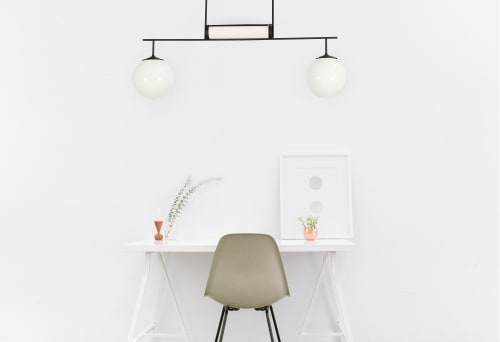 Tona Pendant Milk Glass Chandelier - Straight | Chandeliers by Atrix Lighting | Los Angeles in Los Angeles