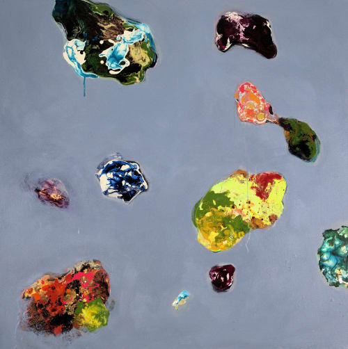 Gray Dyptich Abstract Painting | Oil And Acrylic Painting in Paintings by Elyse Martin Large Abstract Paintings